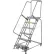Perforated 24"W 6 Step Steel Rolling Ladder 21"D Top Step- Lock Type B - FS063021P