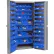 Global Industrial™ Deep Door Bin Cabinet, 132 Blue Bins, Unassembled, 38"W x 24"D x 72"H