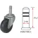 Algood Standard Series Chair Caster with Hard Rubber Wheel S0823-437SX1 5/16-U - Stem Type C