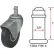 Algood Hooded Type Series Chair Caster with Soft Rubber Wheel S722375SX12SR - Stem Type A