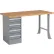 Global Industrial™ 72"W x 30"D Pedestal Workbench - 4 Drawers, Shop Top Square Edge - Gray