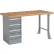 Global Industrial™ 60"W x 30"D Pedestal Workbench - 4 Drawers, Shop Top Safety Edge - Gray