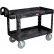 Rubbermaid® Plastic Utility Cart w/2 Shelves, 750 lb. Capacity, 54"L x 25"W x 36"H, Black