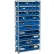 Global Industrial™ Steel Open Shelving with 18 Blue Plastic Stacking Bins 10 Shelves - 36x18x73