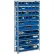 Global Industrial™ Steel Open Shelving with 28 Blue Plastic Stacking Bins 10 Shelves - 36x18x73