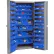 Global Industrial Storage Cabinet w/ 136 Blue Bins, 4 Sizes, 38"W x 24"D x 72"H, Assembled
