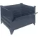 Global Industrial Stackable Steel Container, Drop Gate,48"Lx48"Wx24"H,4000 lb Cap, Unpainted