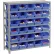 Global Industrial™ Steel Shelving with 30 4"H Plastic Shelf Bins Blue, 36x12x39-7 Shelves