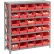 Global Industrial™ Steel Shelving with 30 4"H Plastic Shelf Bins Red, 36x12x39-7 Shelves