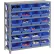 Global Industrial™ Steel Shelving with 24 4"H Plastic Shelf Bins Blue, 36x18x39-7 Shelves