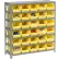 Global Industrial™ Steel Shelving with 30 4"H Plastic Shelf Bins Yellow, 36x18x39-7 Shelves