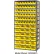 Global Industrial™ Steel Shelving - Total 72 4"H Plastic Shelf Bins Yellow, 36x12x72-13 Shelves