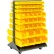 Global Industrial™ Mobile Double Sided Floor Rack - 100 Yellow Stacking Bins 36 x 55