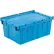 Global Industrial™ Plastic Attached Lid Shipping & Storage Container 21-7/8x15-1/4x9-11/16 Blue