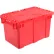 Global Industrial™ Plastic Attached Lid Shipping & Storage Container 22-3/8"L x 13"W x 13"H,Red