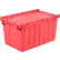 Global Industrial™ Plastic Attached Lid Shipping & Storage Container 25-1/4x16-1/4x13-3/4 Red