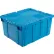 Global Industrial™ Plastic Attached Lid Shipping & Storage Container 23-3/4x19-1/4x12-1/2 Blue