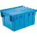 Global Industrial™ Plastic Attached Lid Shipping & Storage Tote, 28-1/8"x20-3/4"x15-5/8", Blue