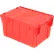 Global Industrial™ Plastic Attached Lid Shipping & Storage Container 28-1/8x20-3/4x15-5/8 Red