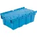Global Industrial™ Plastic Attached Lid Shipping & Storage Container 19-5/8"Lx11-7/8"Wx7"H,Blue