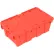 Global Industrial™ Plastic Attached Lid Shipping & Storage Container 19-5/8"Lx11-7/8"Wx7"H, Red