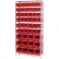 Global Industrial™ Chrome Wire Shelving With 48 Giant Plastic Stacking Bins Red, 36x14x74