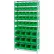Global Industrial™ Chrome Wire Shelving With 48 Giant Plastic Stacking Bins Green, 36x14x74