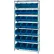 Global Industrial™ Chrome Wire Shelving w/ 28 Stacking Blue Bins, 36"W x 12"D x 74"H, Gray