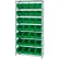 Global Industrial™ Chrome Wire Shelving w/ 28 Stacking Green Bins, 36"W x 12"D x 74"H, Gray