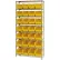 Global Industrial™ Chrome Wire Shelving w/ 28 Stacking Yellow Bins, 36"W x 14"D x 74"H, Gray