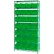 Global Industrial™ Chrome Wire Shelving w/ 28 Stacking Green Bins, 36"W x 14"D x 74"H, Gray