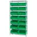 Global Industrial™ Chrome Wire Shelving With 14 Giant Plastic Stacking Bins Green, 36x14x74