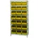 Global Industrial™ Chrome Wire Shelving With 21 Giant Plastic Stacking Bins Yellow, 36x18x74