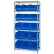 Global Industrial™ Chrome Wire Shelving With 15 Giant Plastic Stacking Bins Blue, 36x18x74