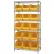 Global Industrial™ Chrome Wire Shelving With 15 Giant Plastic Stacking Bins Yellow, 36x18x74