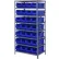 Quantum 2475-950 Steel Shelving with 28 24"D Hulk Hopper Bins Blue, 24x36x75