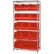 Global Industrial™ Chrome Wire Shelving With 15 Giant Plastic Stacking Bins Red, 36x18x74