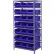 Quantum 2475-952 Steel Shelving with 21 24"D Hulk Hopper Bins Blue, 24x36x75