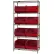 Global Industrial™ Chrome Wire Shelving With 8 Giant Plastic Stacking Bins Red, 36x18x74