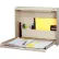 Datum WallWrite® Folding Wall Mount Shop Desk, Non-Locking, 20"W x 3-3/8"D x 16-3/8"H, Tan