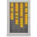 United Visual Products Badge Slot Wall Cabinet, 120 Slots, 22"W x 3-1/4"D x 35"H, Assembled, Satin