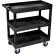 Luxor Plastic Utility Cart w/3 Tray Shelves, 500 lb. Capacity, 35-1/4"L x 18"W x 37-1/4"H, Black