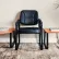 Interion® Antimicrobial Synthetic Leather Reception Chair - Black