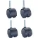 Nexel® CA2BN4 (2) Swivel (2) Swivel Brake Stem Casters, 2" Nylon, Set of (4), 300 lb Capacity