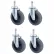 Nexel® 4 Swivel Stem Rubber Casters, 4" Dia., 500 lbs. Capacity, Pack of 4