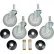 Nexel® CA5S4 (4) Swivel Stem Casters, 5" Polyurethane, Set of (4), 1200 lb Capacity