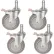 Nexel® CA5BP4 (4) Swivel Brake Stem Casters, 5" Polyurethane, Set of (4), 1200 lb Capacity