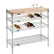 Nexel® Chrome Wine Display Unit - Wood Top - 48"W x 14"D x 34"H - 4 Tier