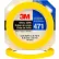 3M™ 471 Vinyl Tape, 1/4" x 36 Yds., 5.2 Mil, Yellow - Pkg Qty 144