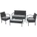 Global Industrial™ 4-Piece Rattan Outdoor Patio Set, Open Leg, Black